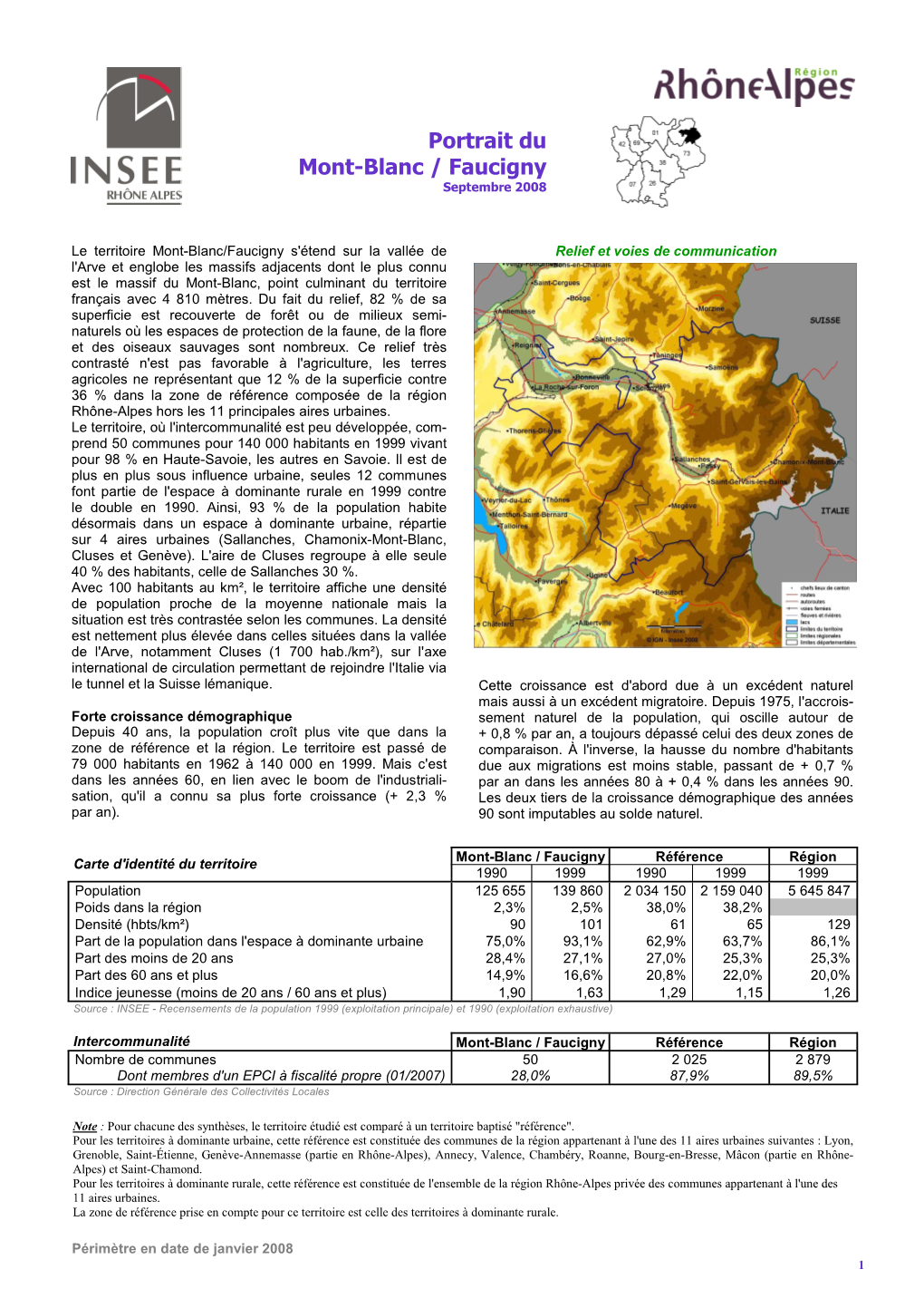 Synthèse INSEE Mont Blanc Faucigny