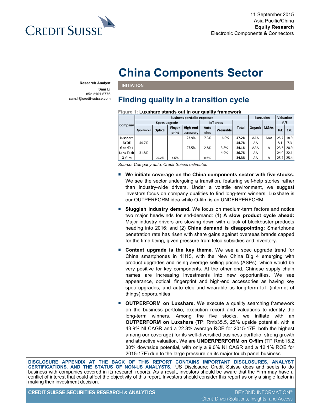 OUTPERFORM on Luxshare