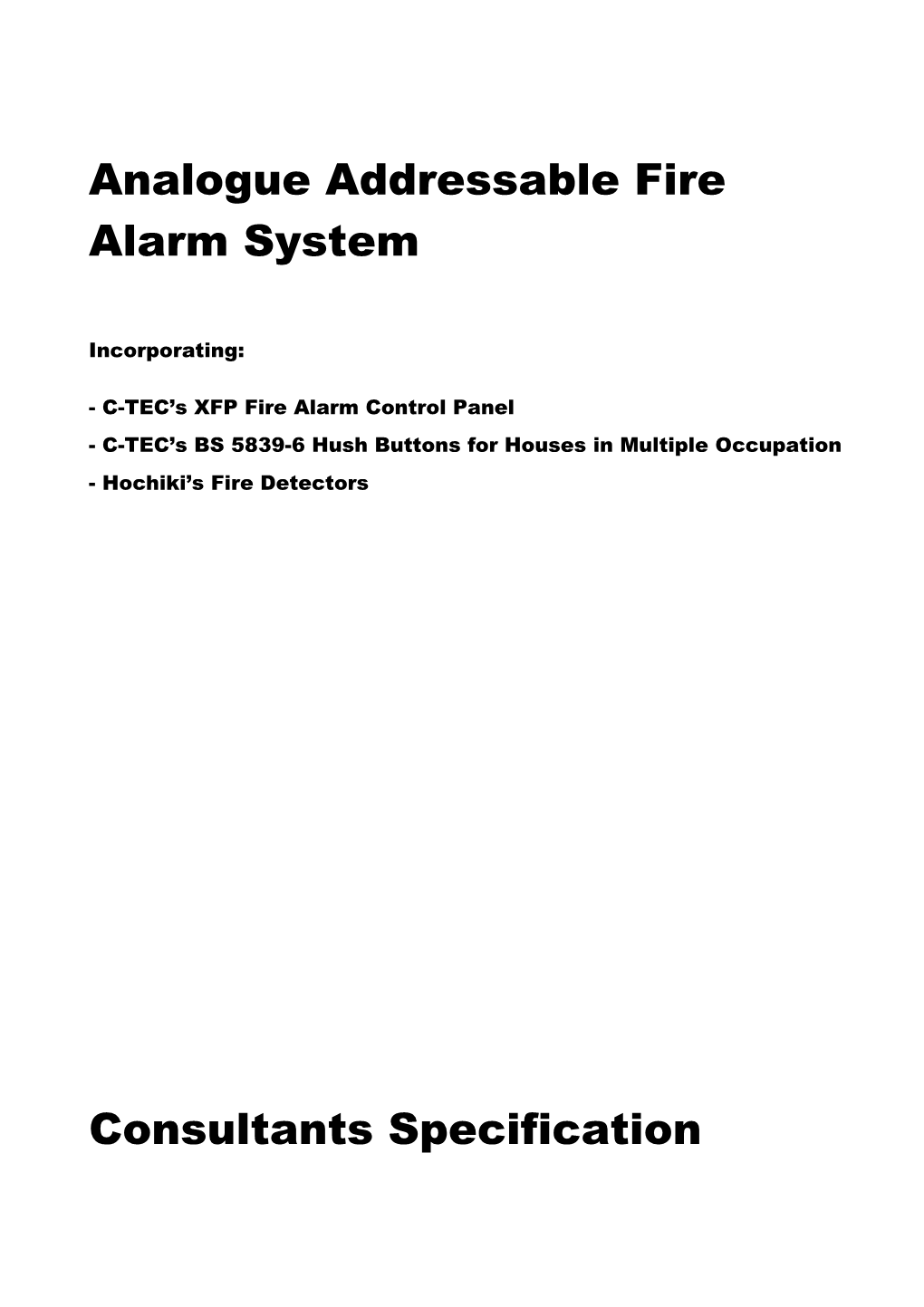 Analogue Addressable Fire Alarm System