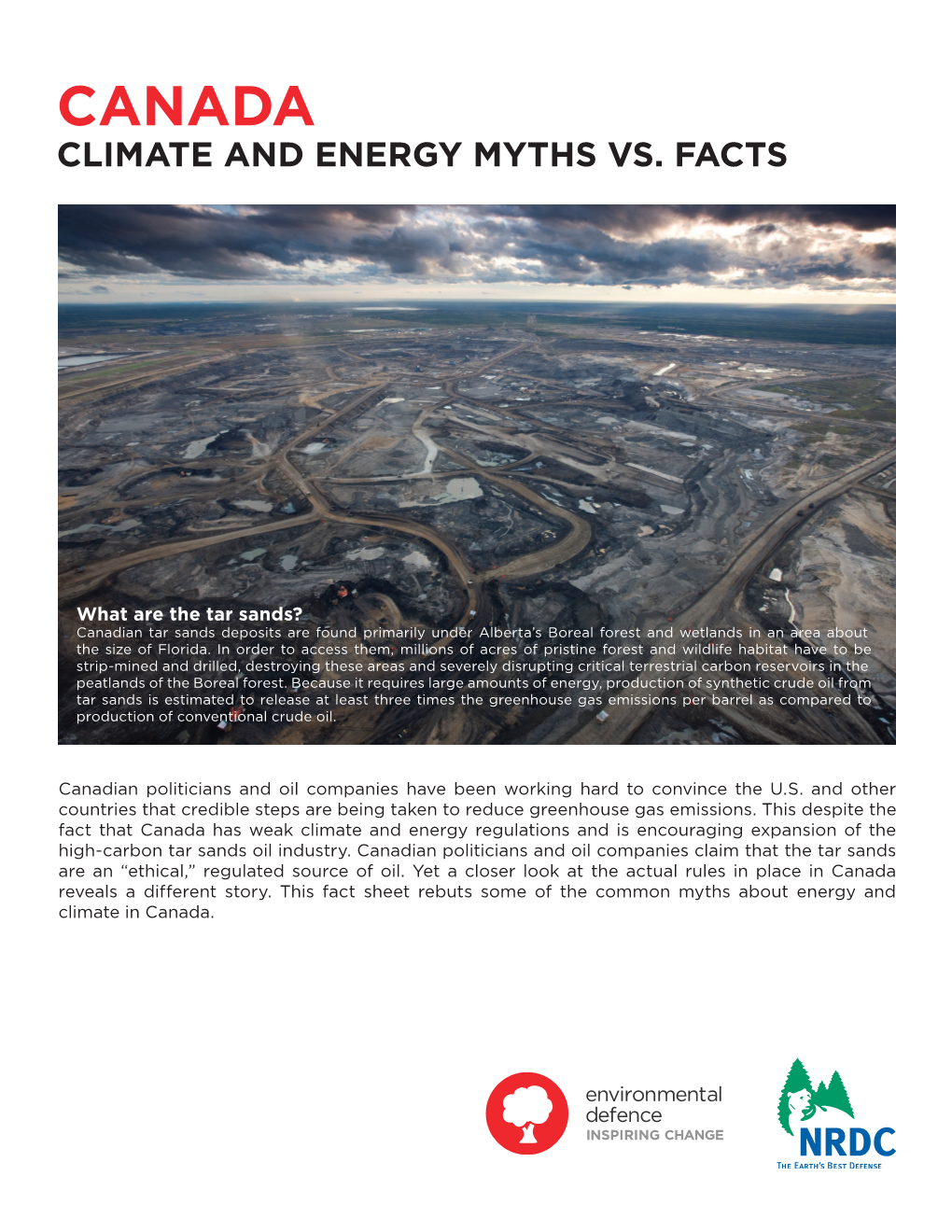 NRDC and Environmental Defence Canada Fact Sheet: Canada