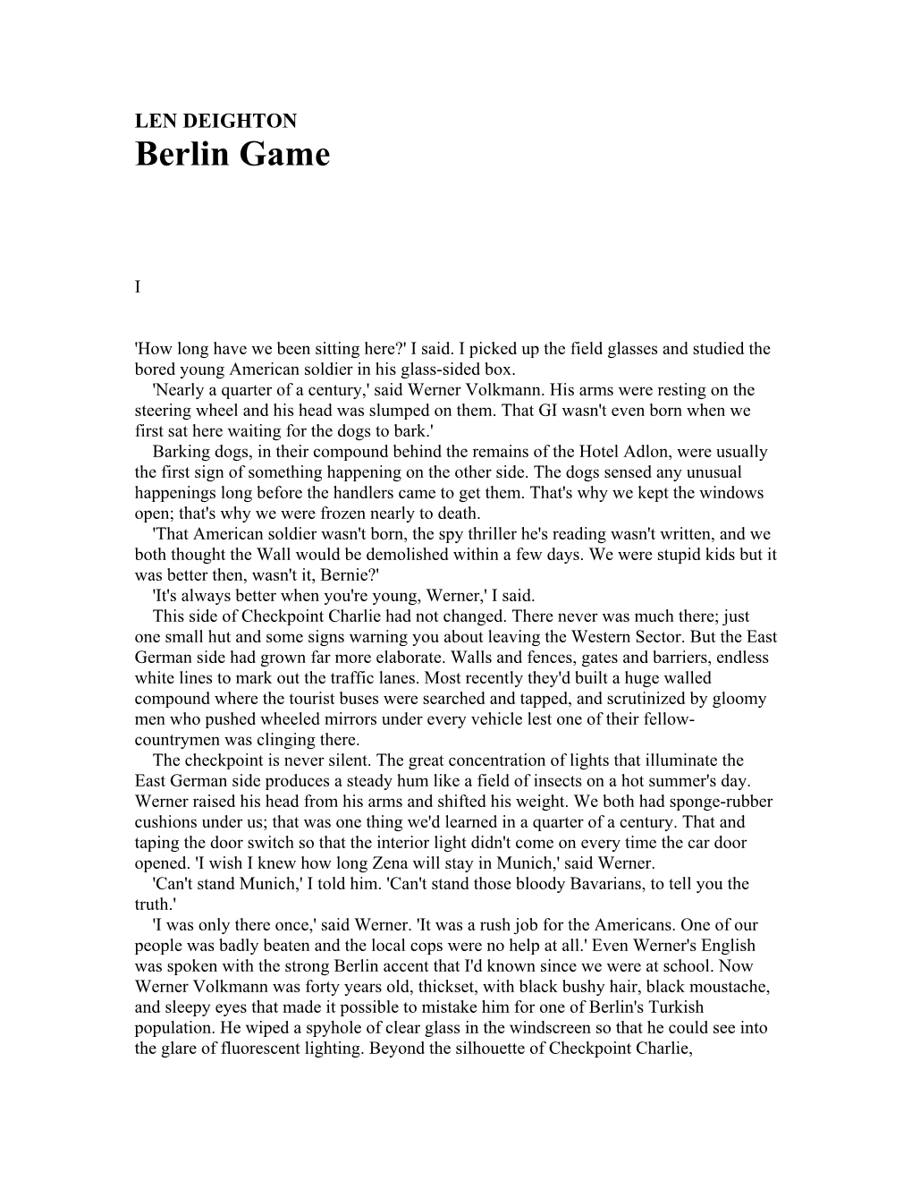 LEN DEIGHTON, Berlin Game