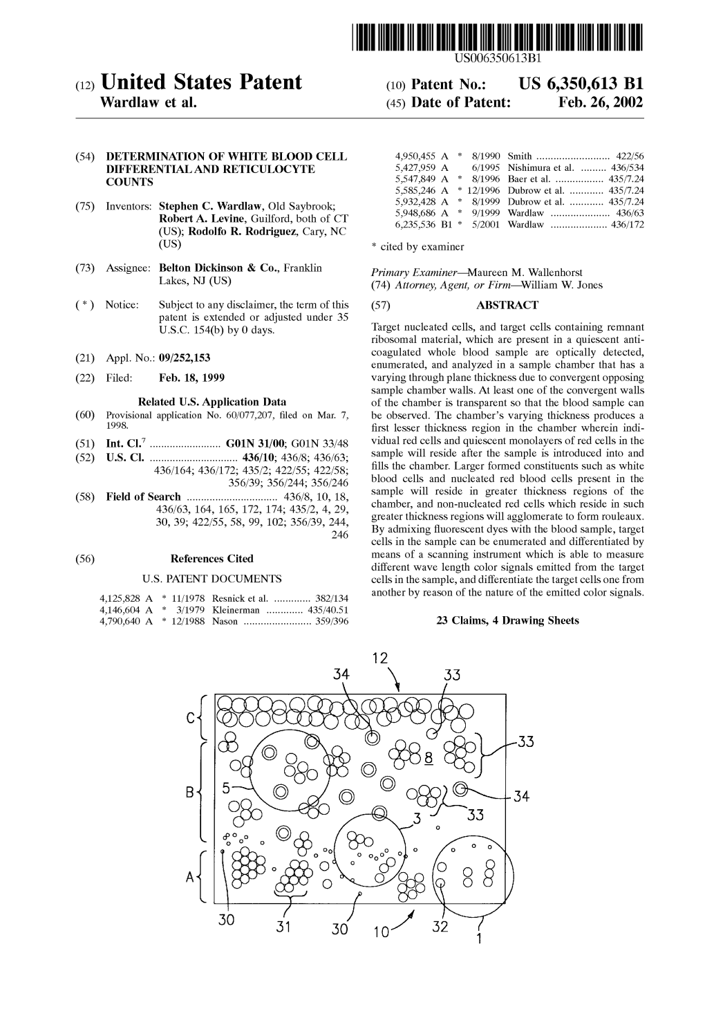 (12) United States Patent (10) Patent No.: US 6,350,613 B1 Wardlaww Et All E 45) Date of Patent:E Feb.E 26, 2002