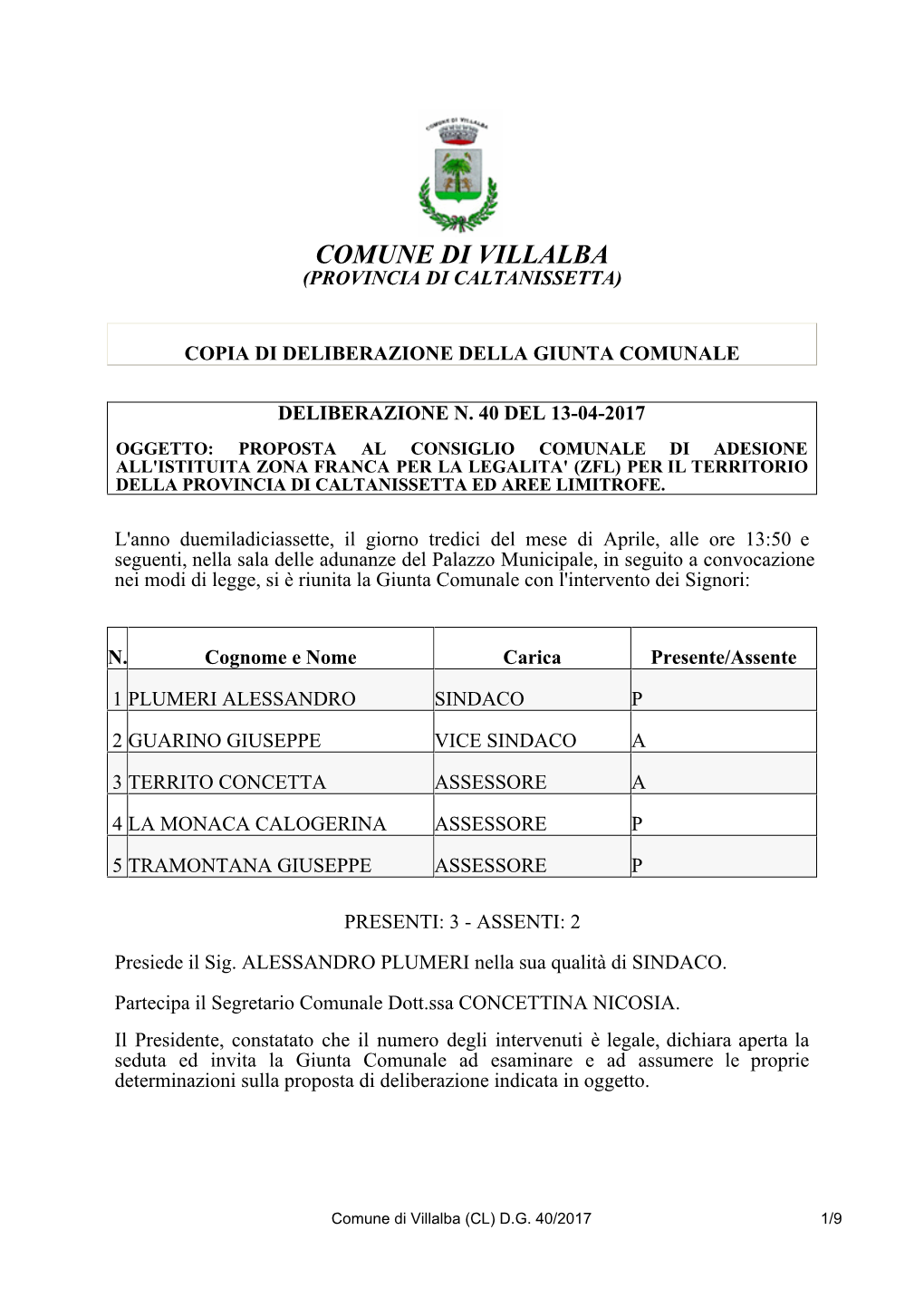 Comune Di Villalba (Provincia Di Caltanissetta)