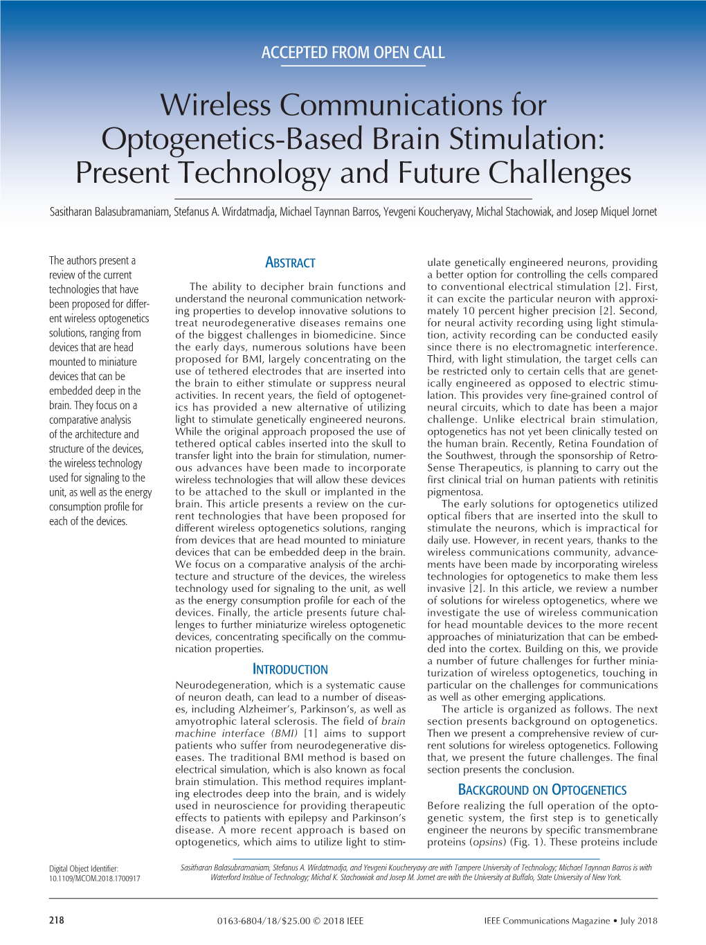 Wireless Communications for Optogenetics-Based Brain Stimulation: Present Technology and Future Challenges