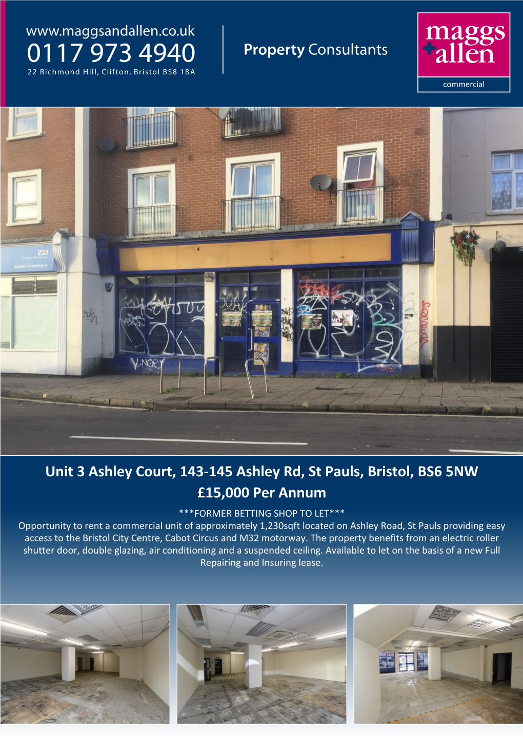 Property Consultants Unit 3 Ashley Court, 143-145 Ashley Rd, St Pauls, Bristol, BS6 5NW £15,000 Per Annum