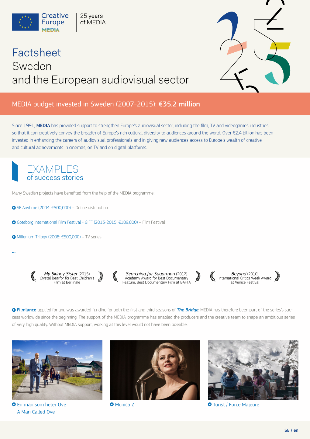 Factsheet Sweden and the European Audiovisual Sector