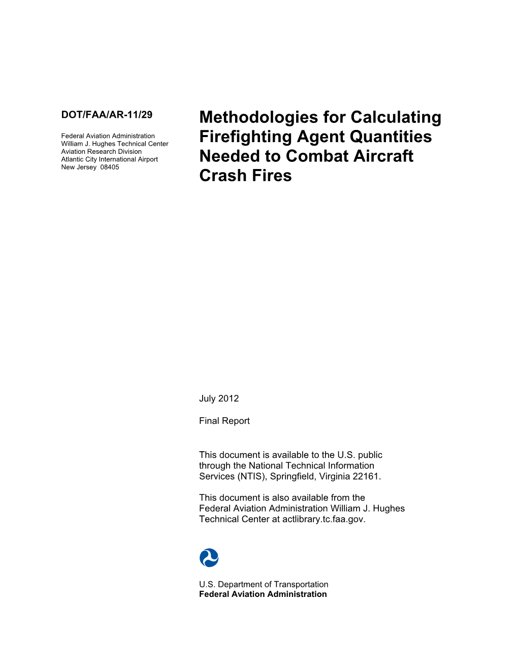 Methodologies for Calculating Firefighting Agent Quantities