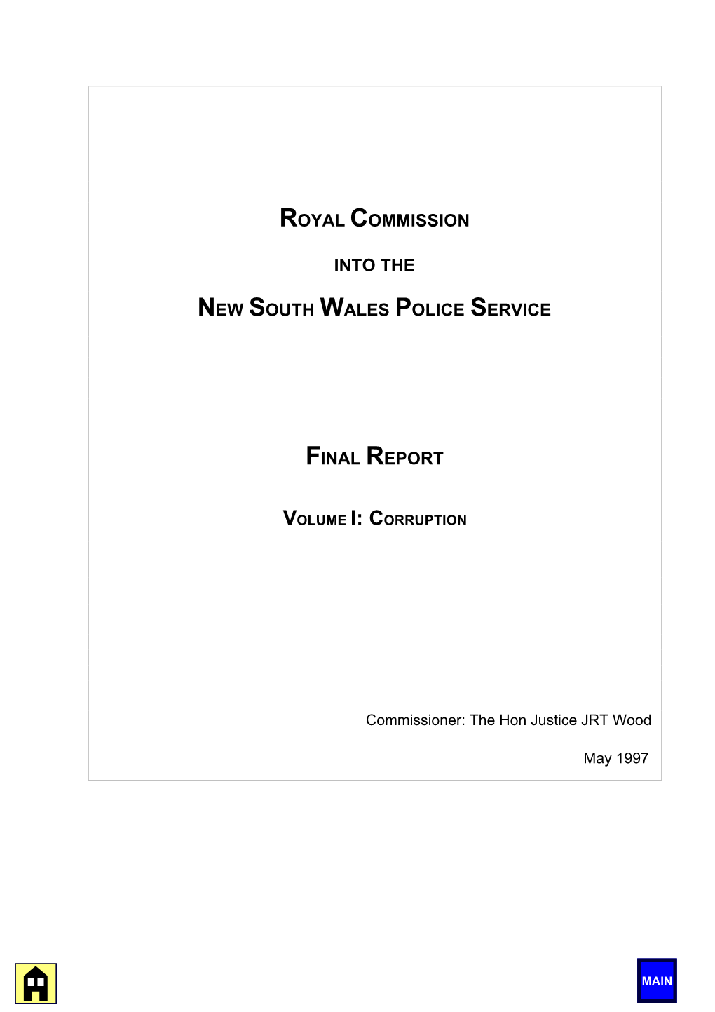 Royal Commission Into the New South Wales Police Service Final Report