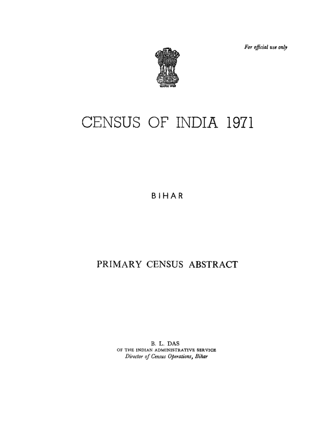 Primary Census Abstract, Bihar