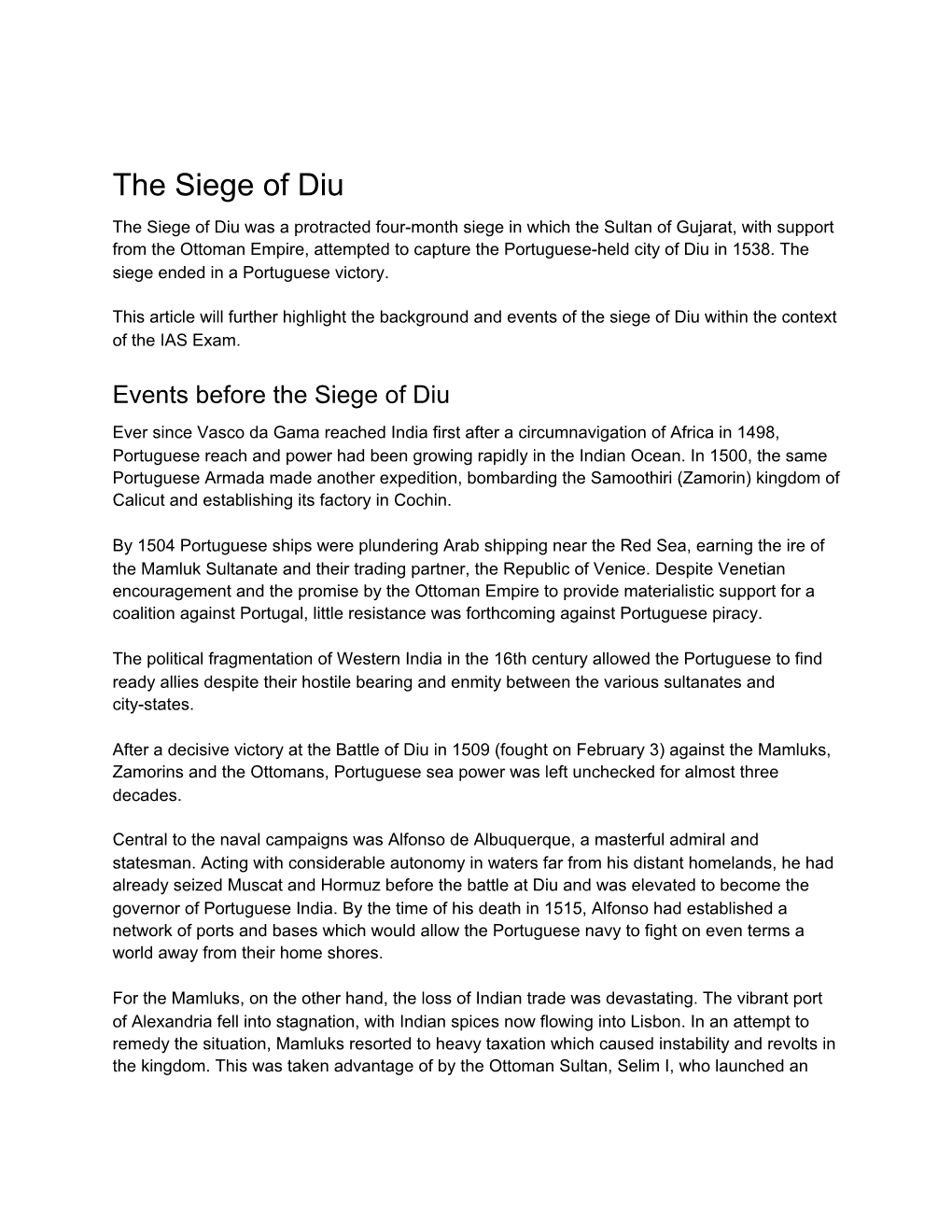 The Siege of Diu