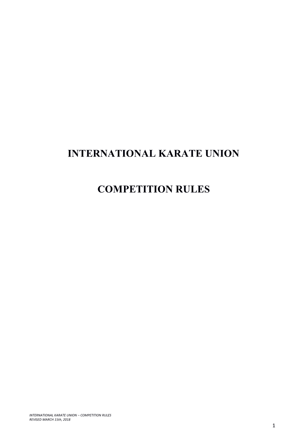International Karate Union Competition Rules