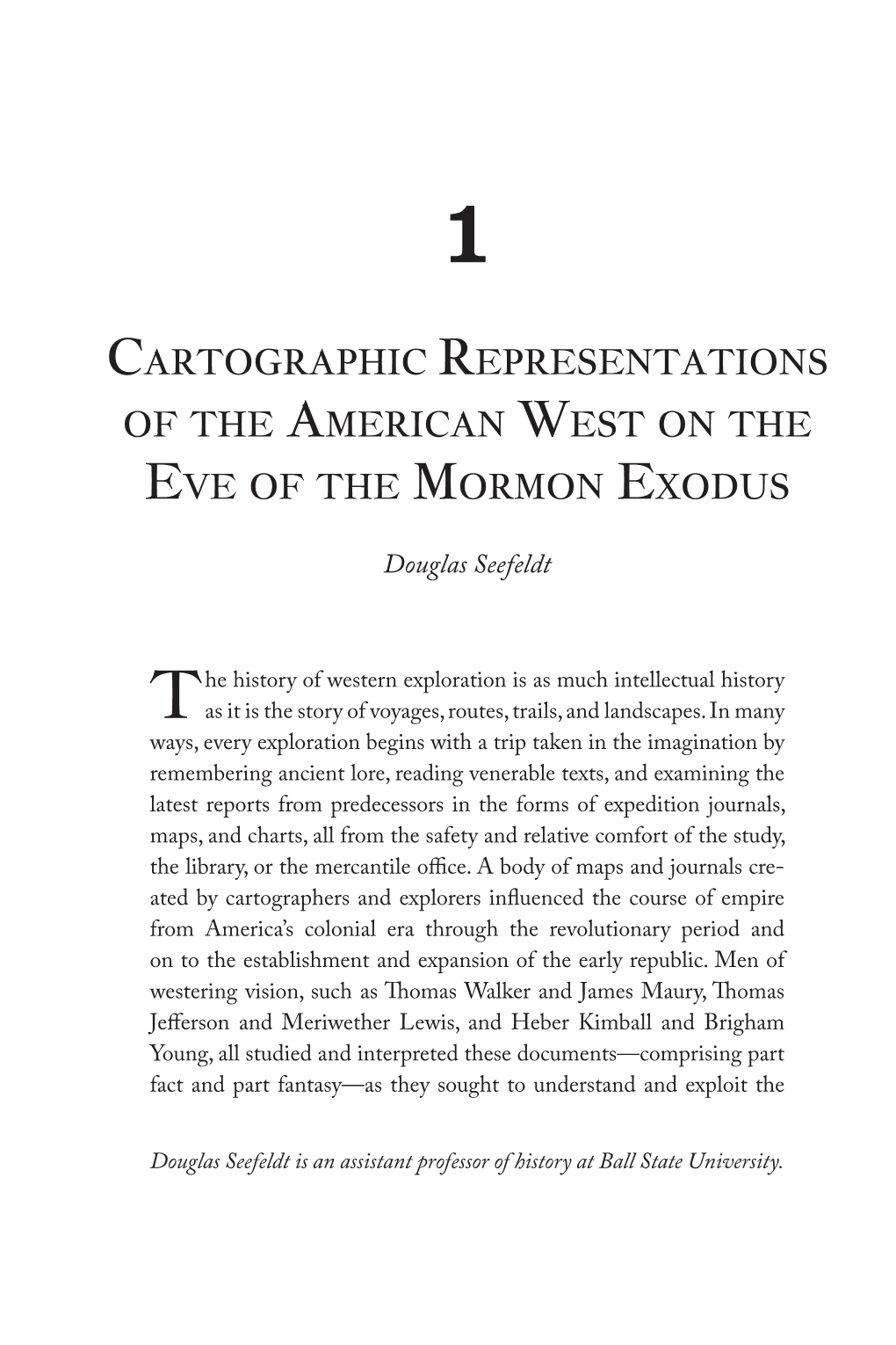 Cartographic Representations of the American West on the Eve of the Mormon Exodus