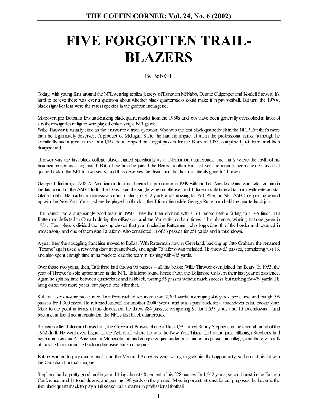 Five Forgotten Trail-Blazers