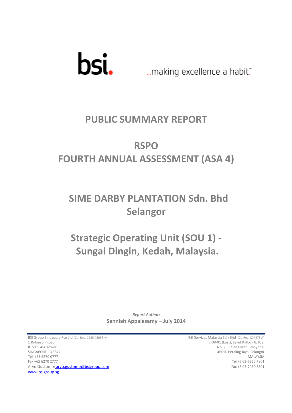 Draft Public Summary Report