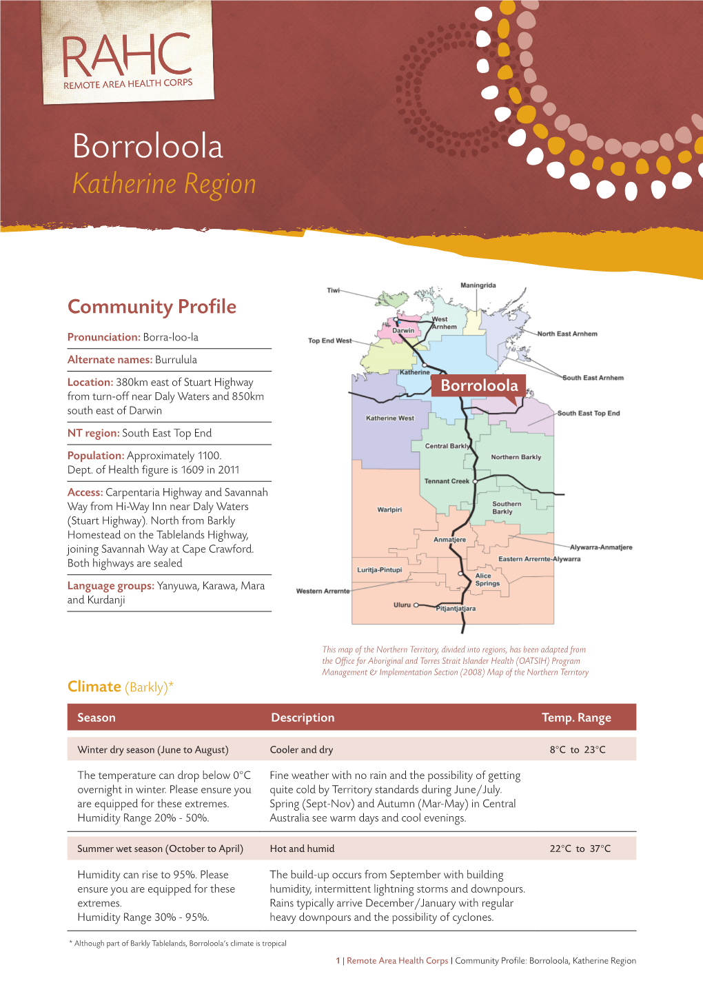 Borroloola Katherine Region