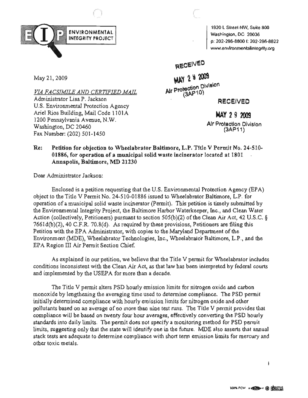 Wheelabrator Petition2009.Pdf