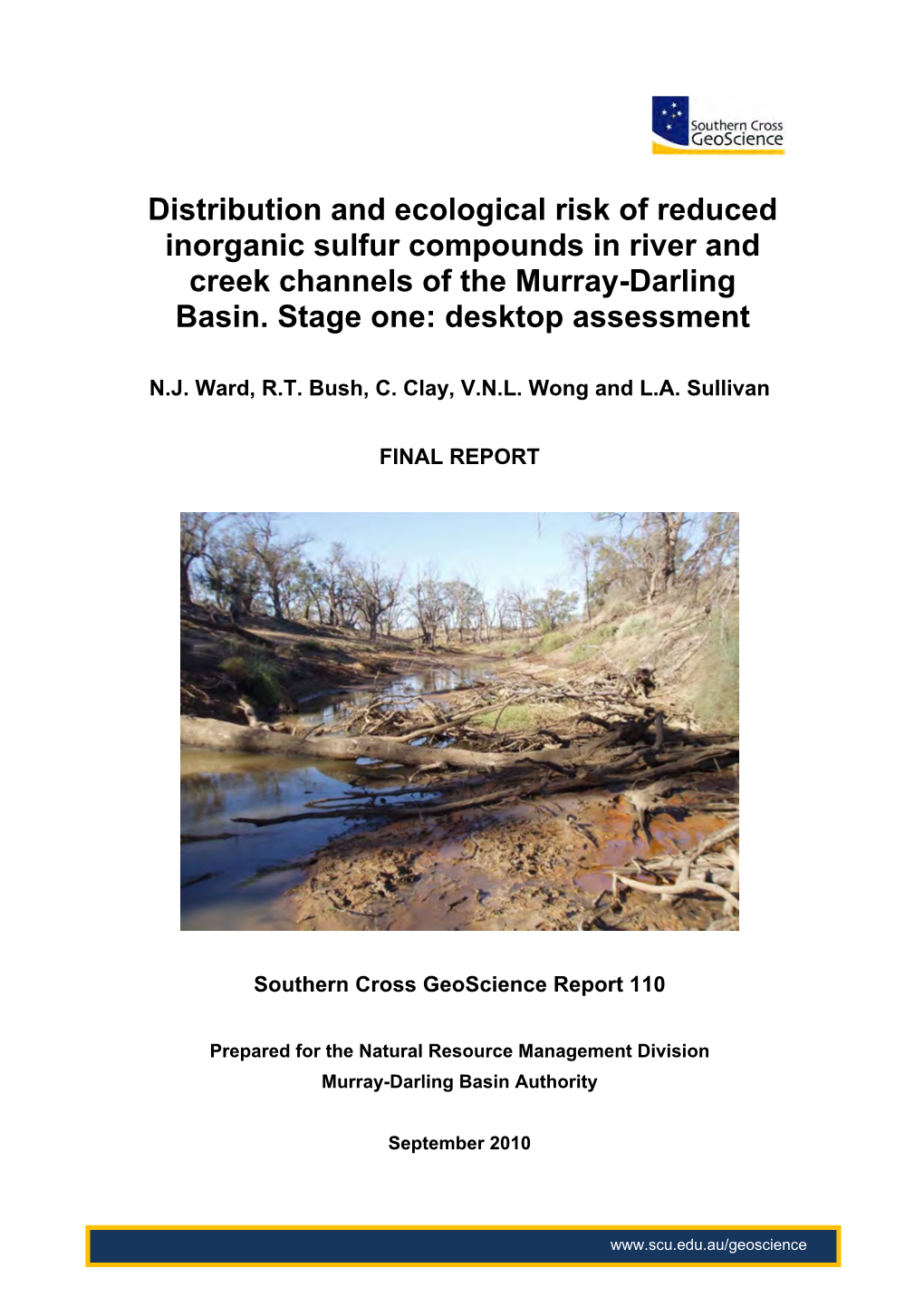 Distribution and Ecological Risk of Reduced Inorganic Sulfur Compounds in River and Creek Channels of the Murray-Darling Basin