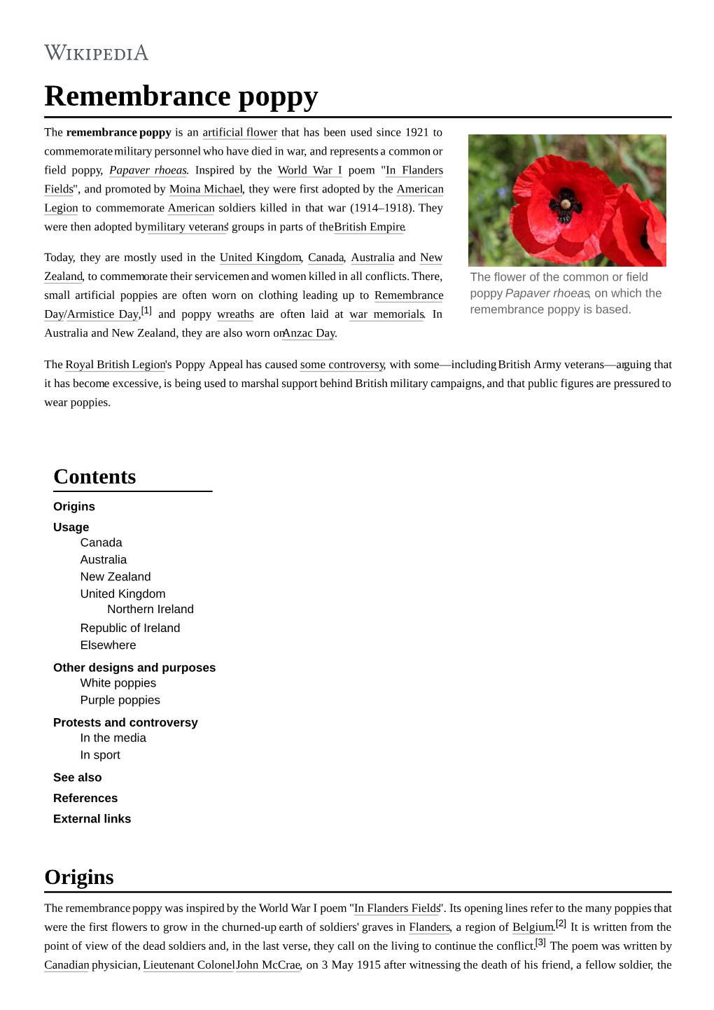 Remembrance Poppy