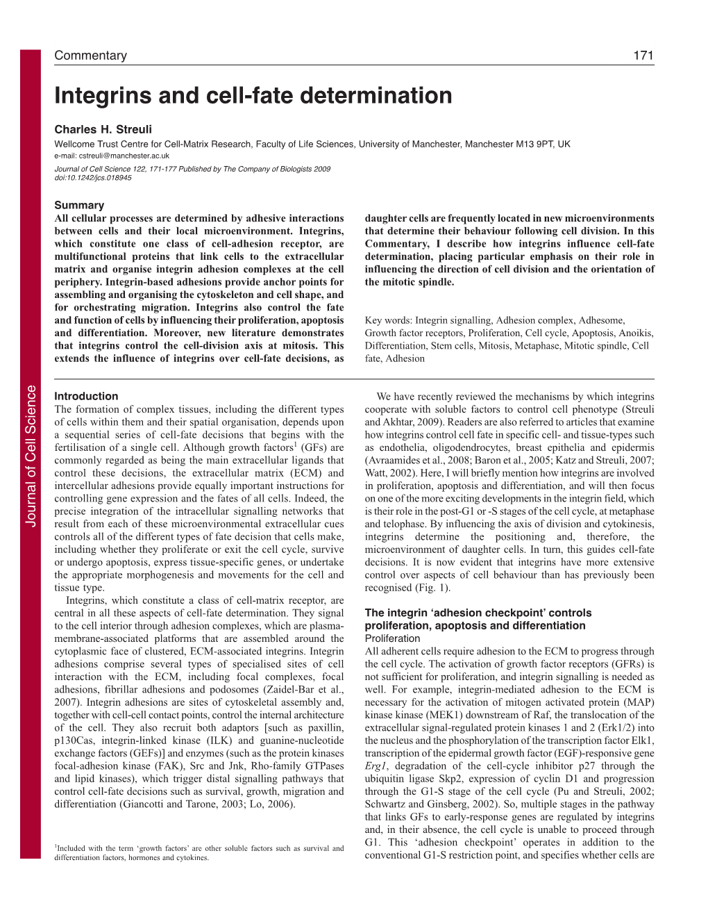 Integrins and Cell-Fate Determination