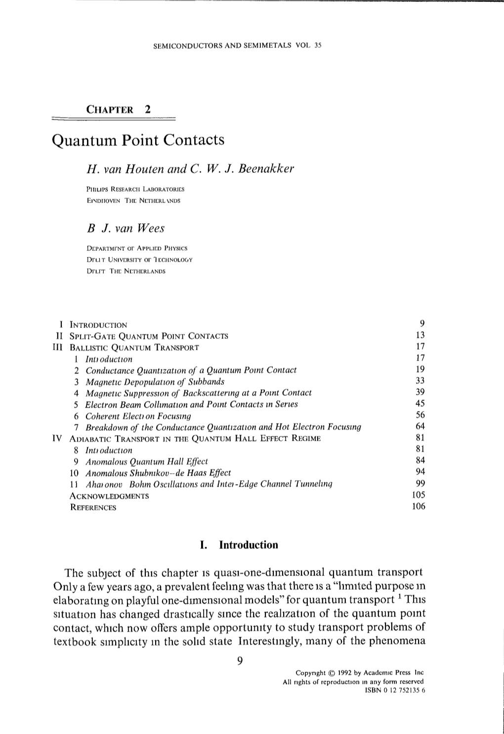 Quantum Point Contacts