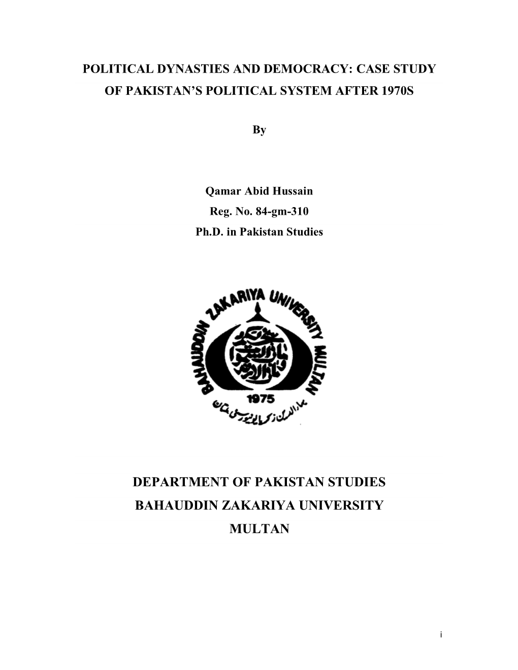 Qamar Abid Hussain Pak Study 2020 Bzu .Pdf