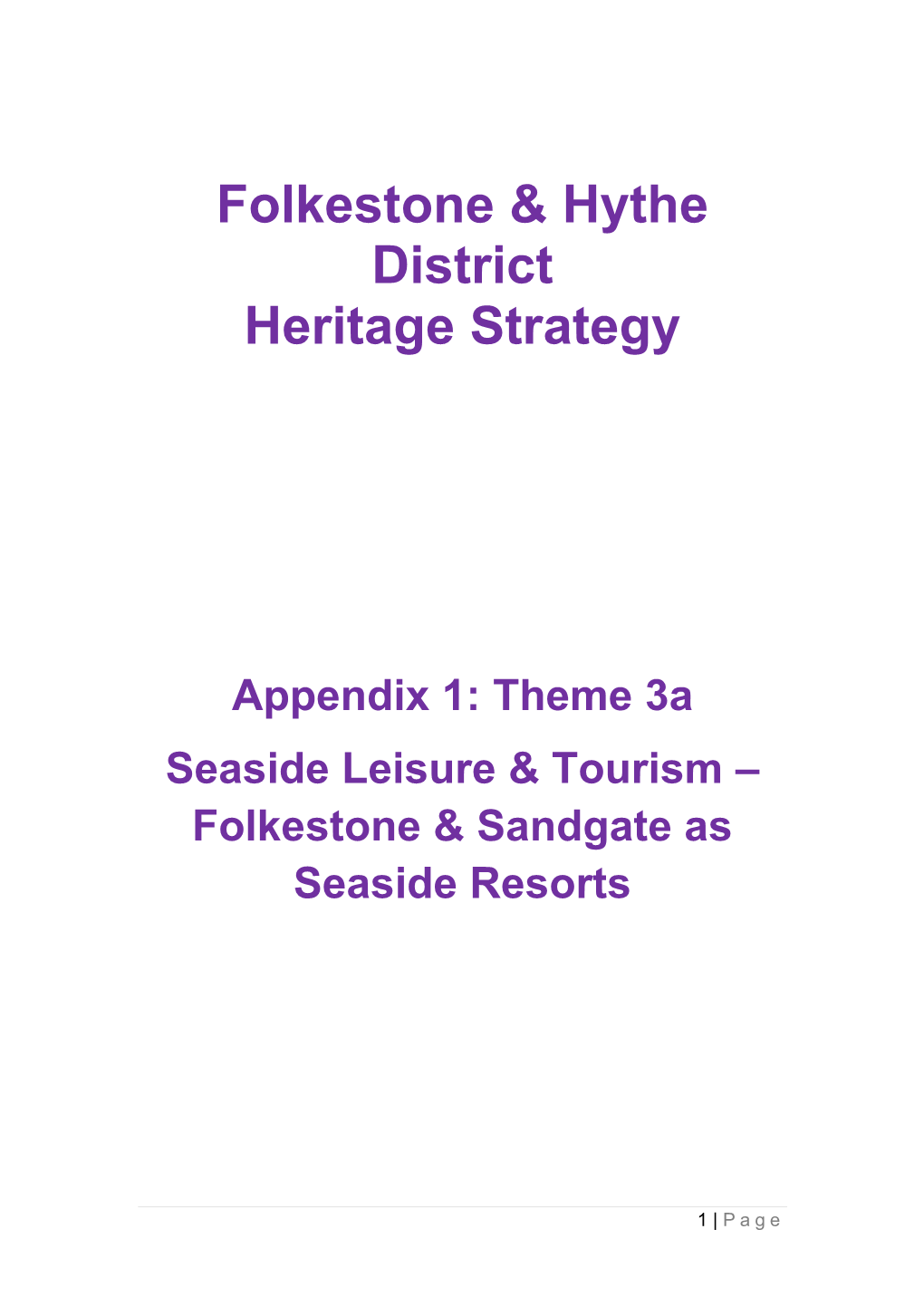 Folkestone & Hythe District Heritage Strategy