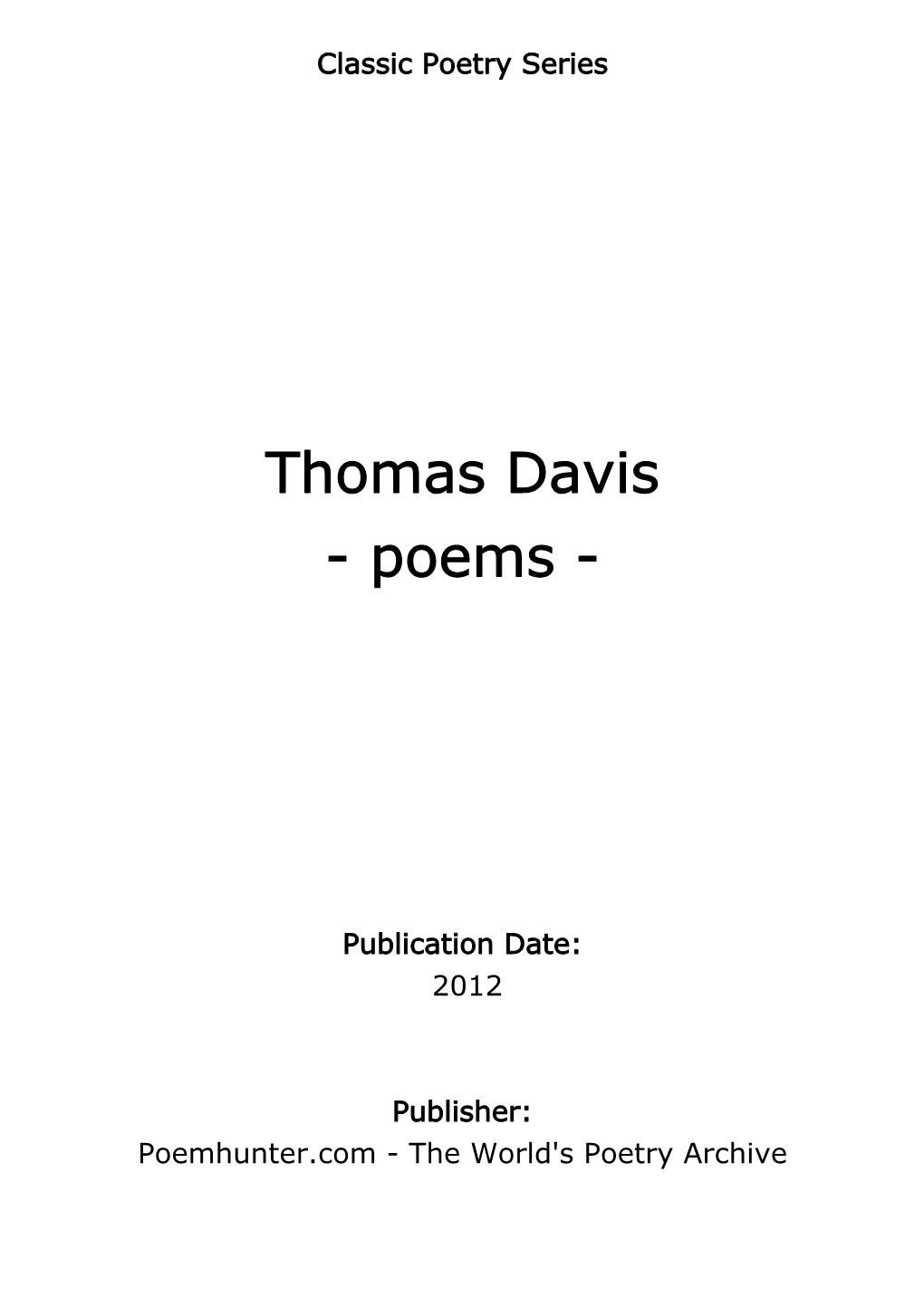 Thomas Davis - Poems