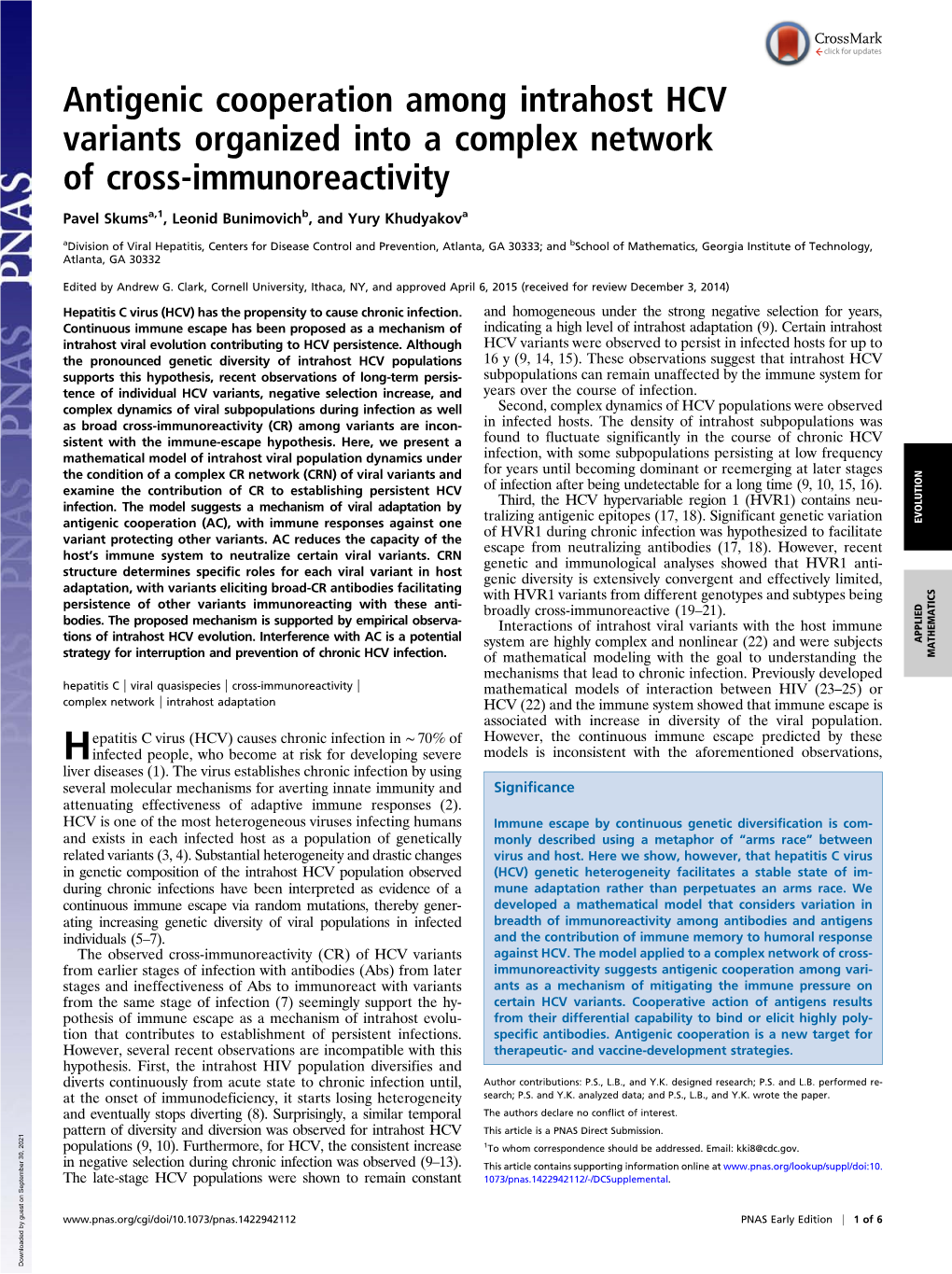 Antigenic Cooperation Among Intrahost HCV Variants Organized Into a Complex Network of Cross-Immunoreactivity