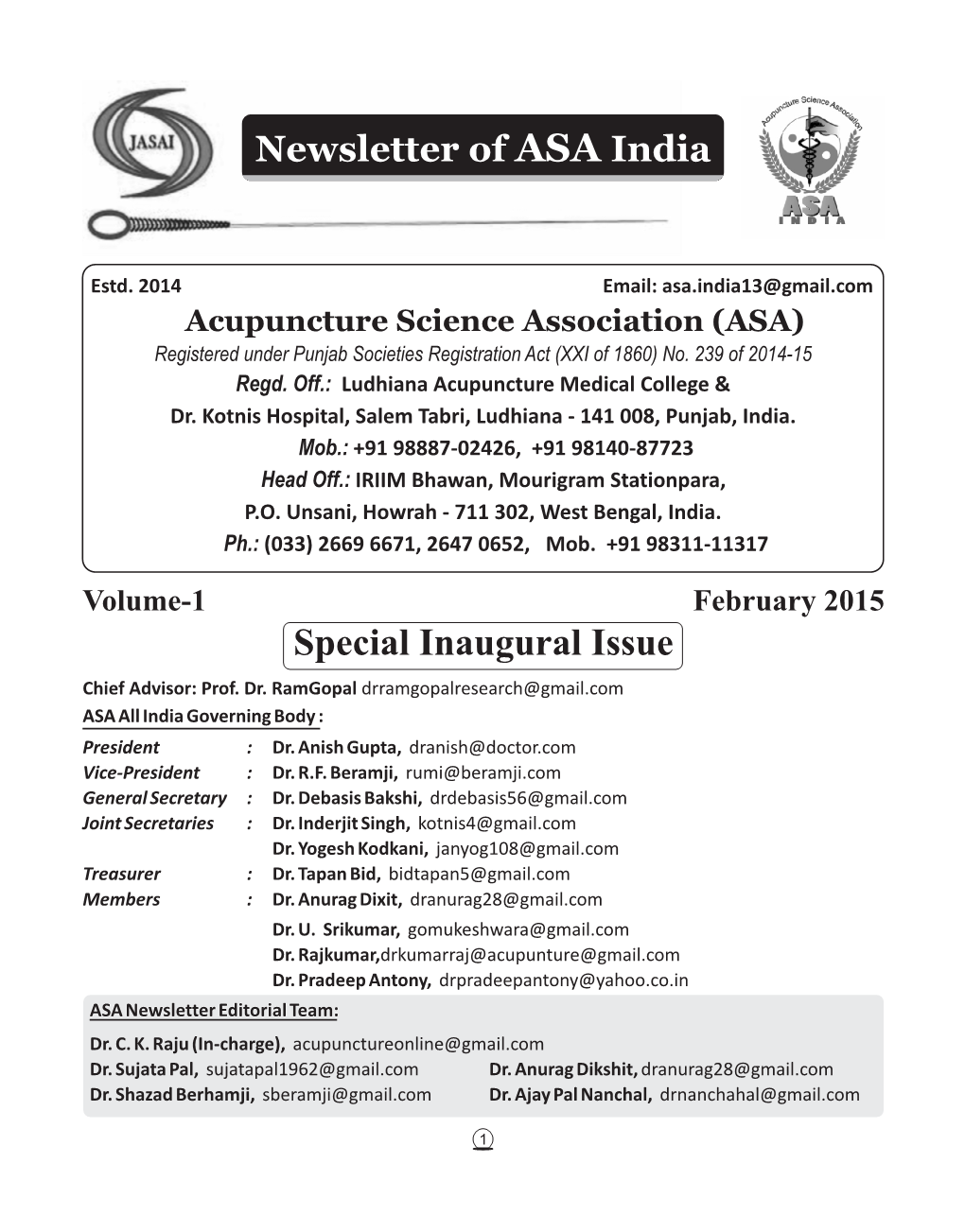 Newsletter of ASA India