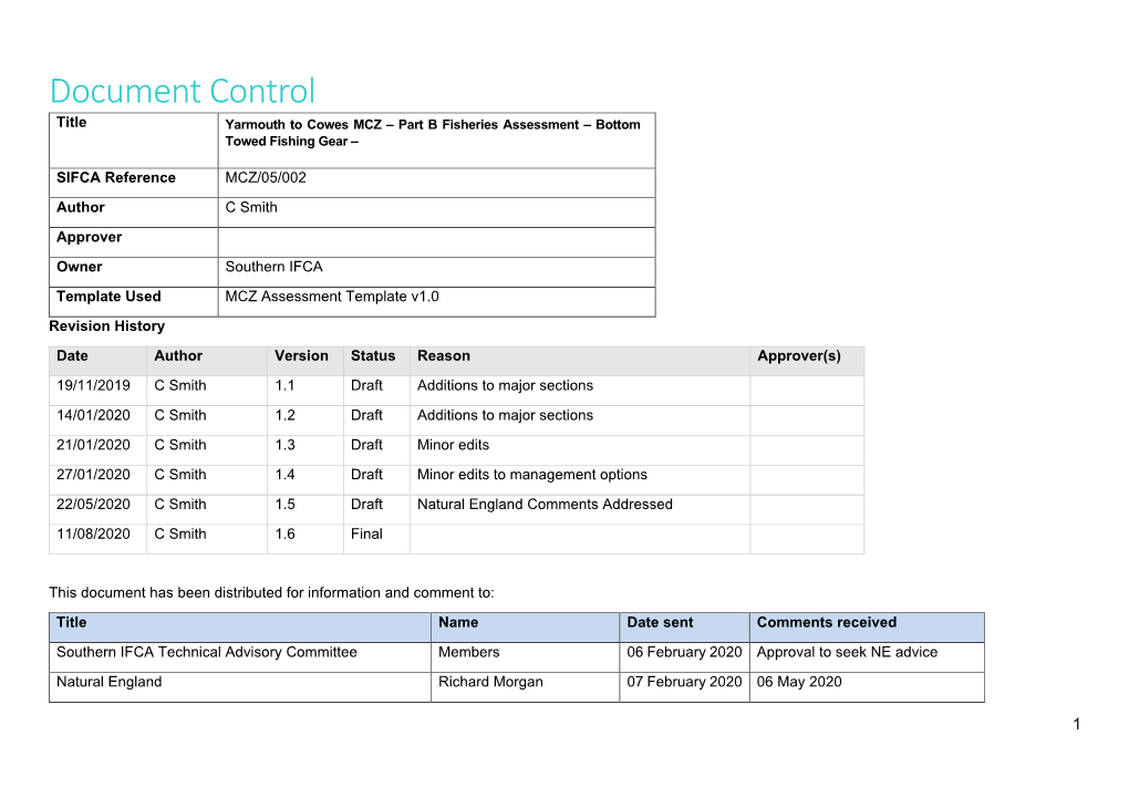 Yarmouth to Cowes MCZ Assessment