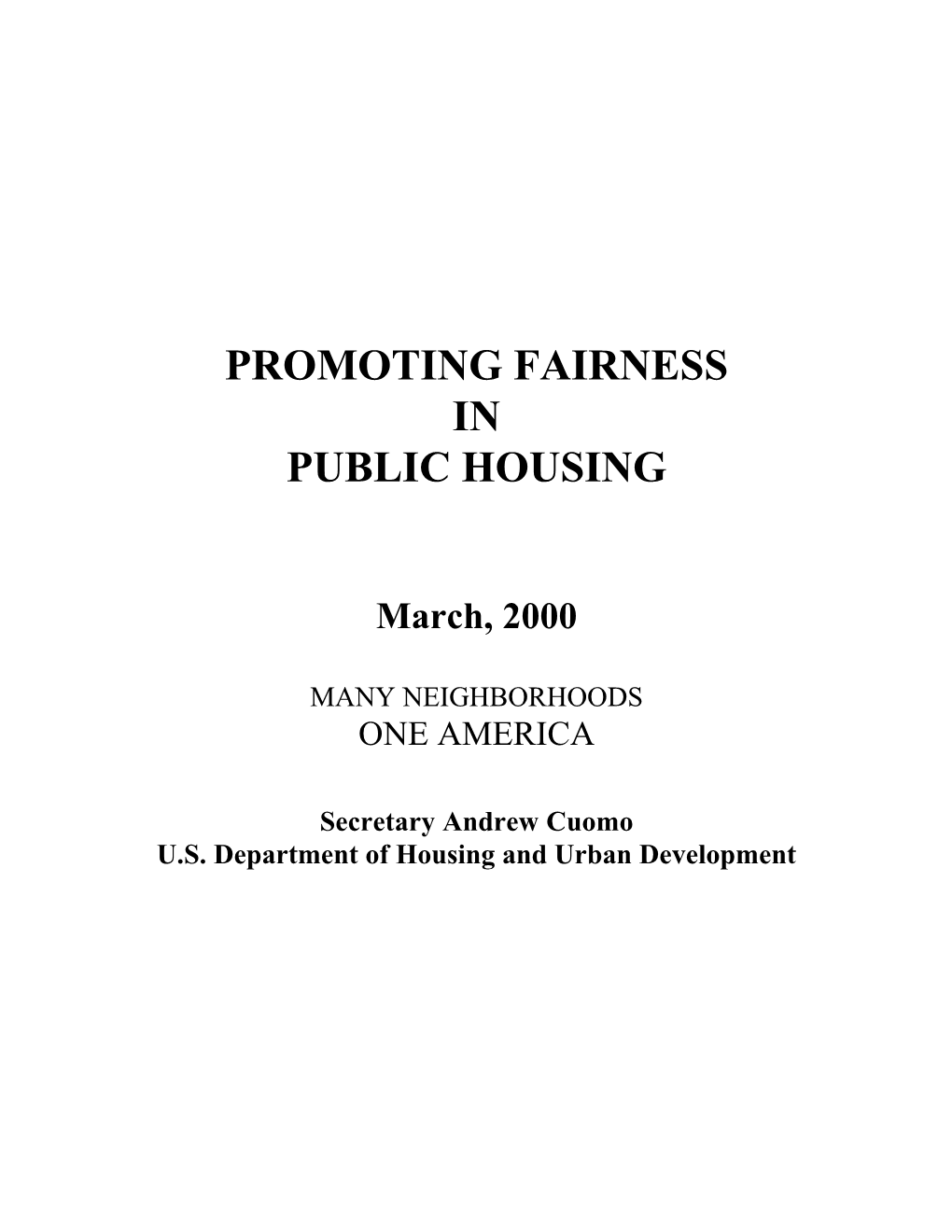 NOTE – QUESTION – Are We Using Public Housing