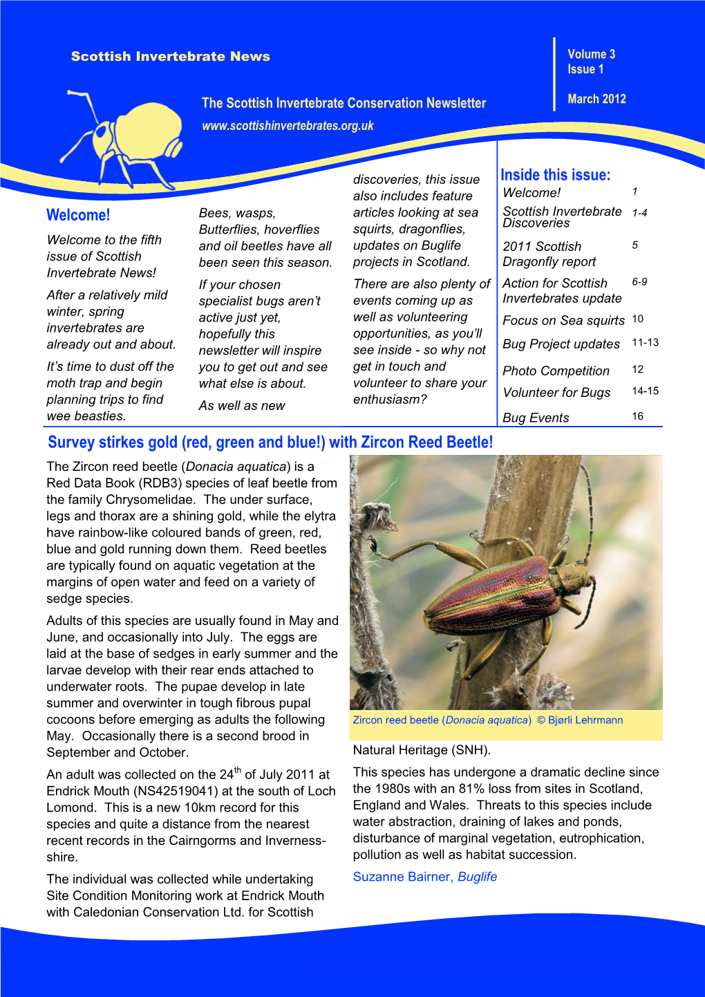 The Scottish Invertebrate Conservation Newsletter March 2012