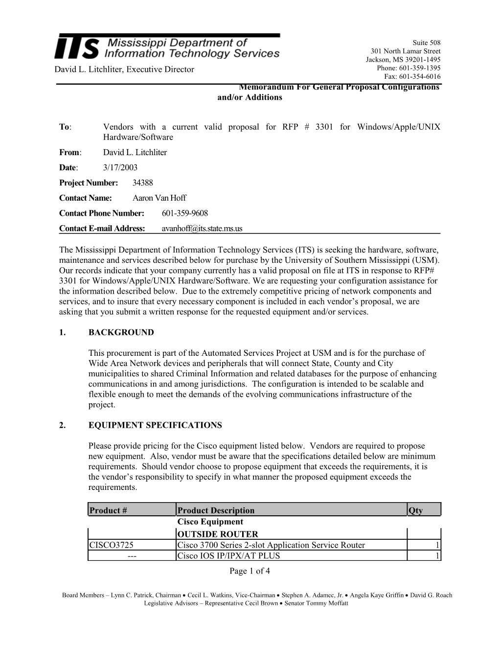 Memorandum for General Proposal Configurations And/Or Additions s2