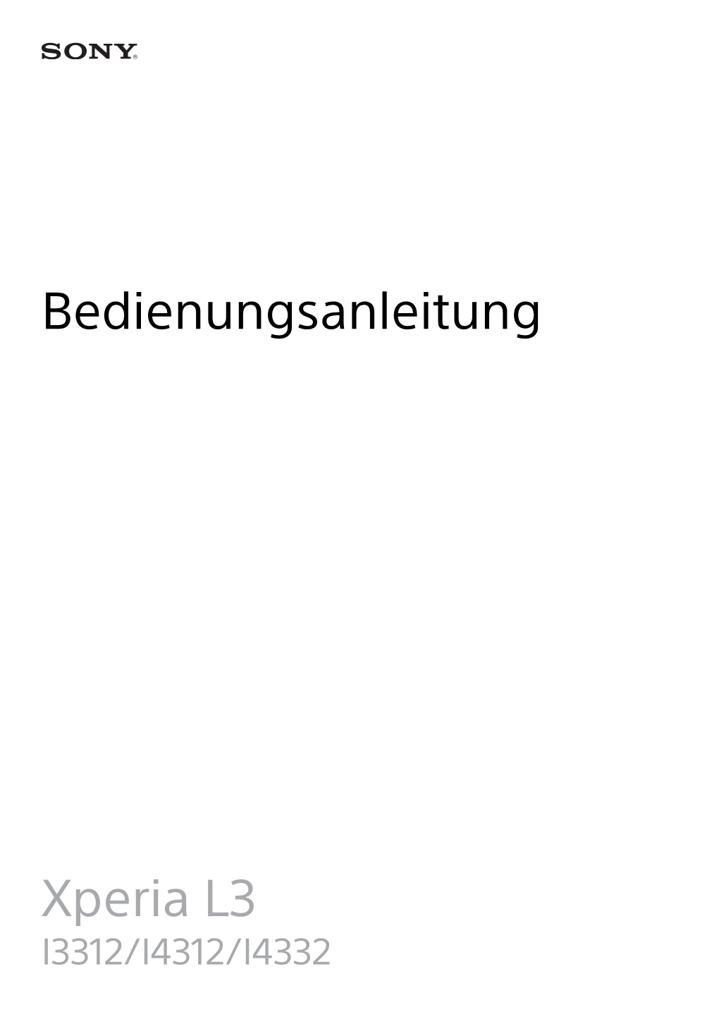 Bedienungsanleitung Xperia L3