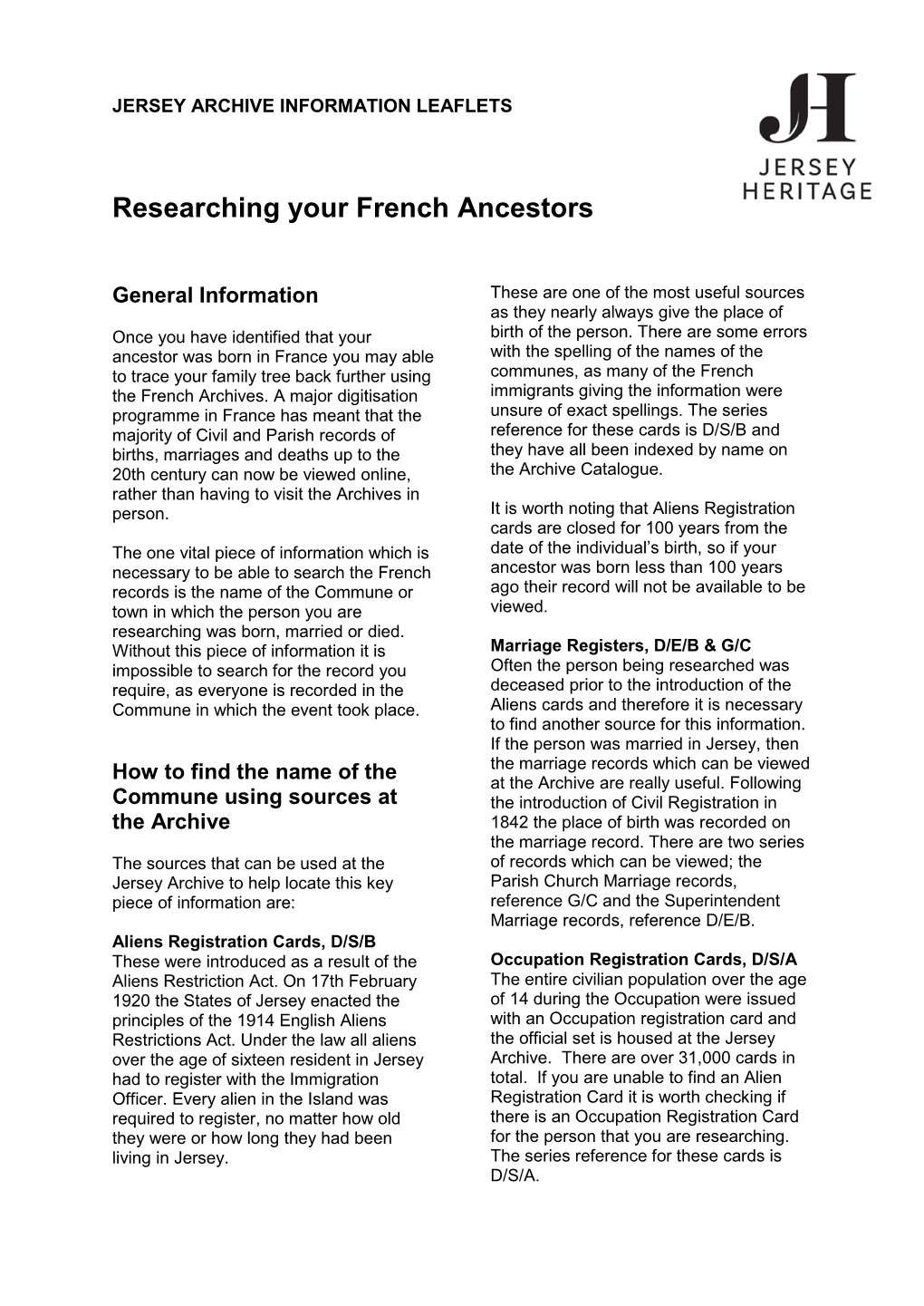 Researching Your French Ancestors