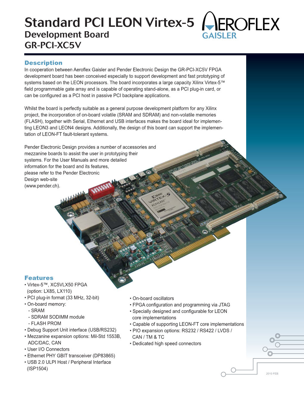 Standard PCI LEON Virtex-5.Ai