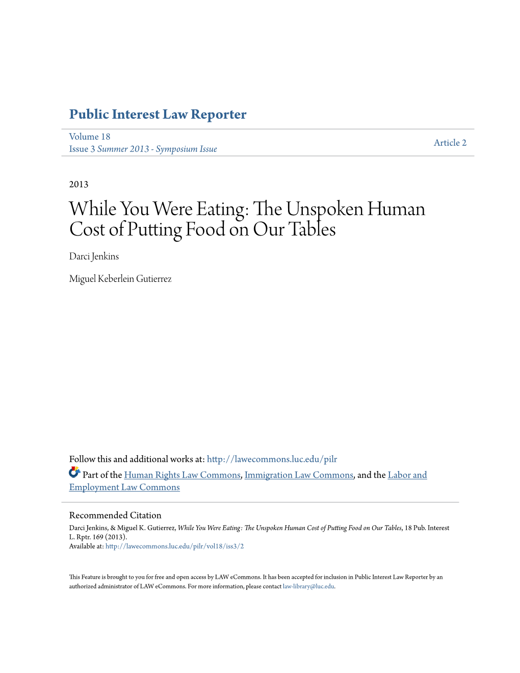 The Unspoken Human Cost of Putting Food on Our Tables, 18 Pub