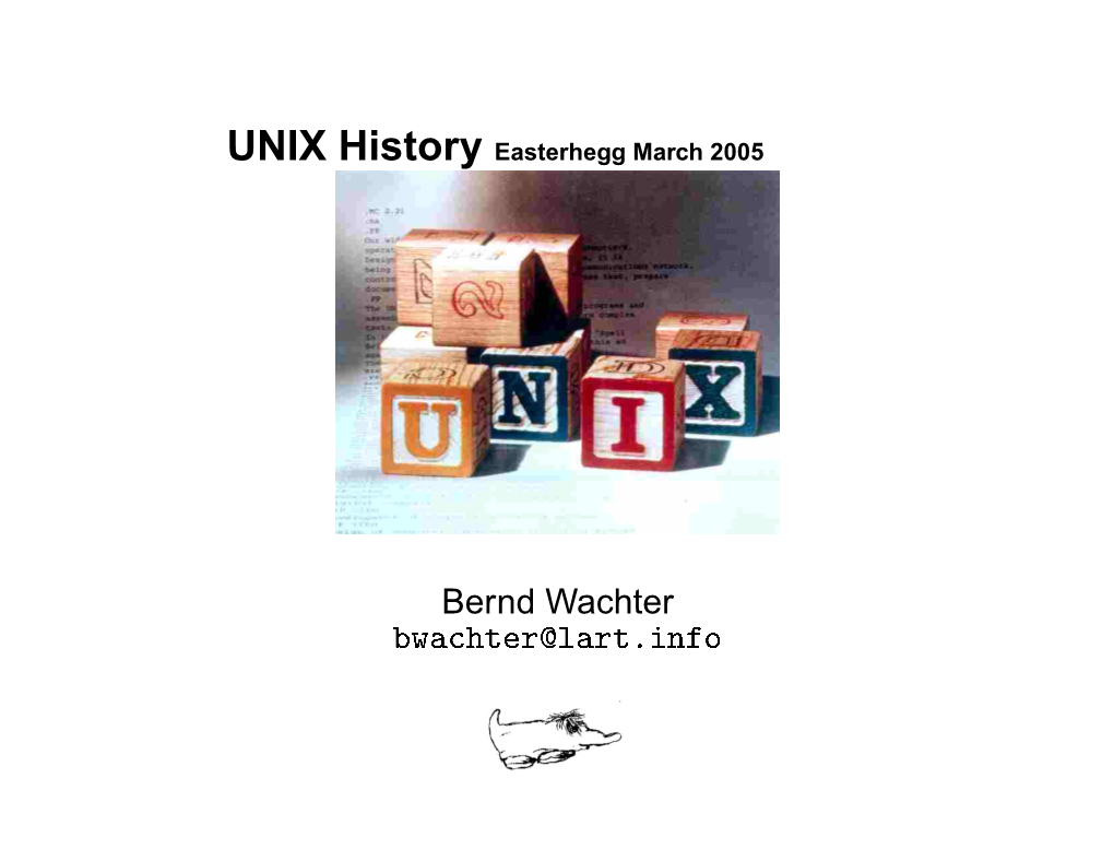 UNIX History Easterhegg March 2005