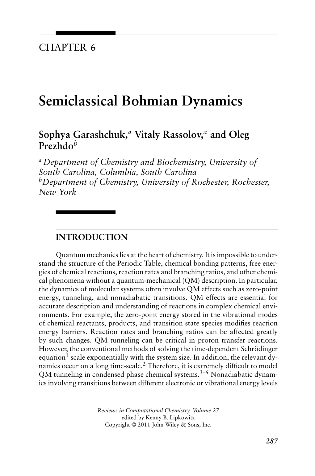 Semiclassical Bohmian Dynamics