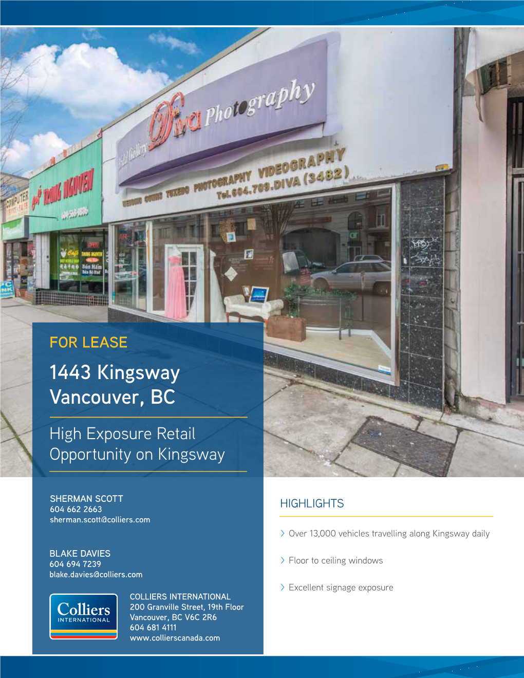 1443 Kingsway Vancouver, BC High Exposure Retail Opportunity on Kingsway