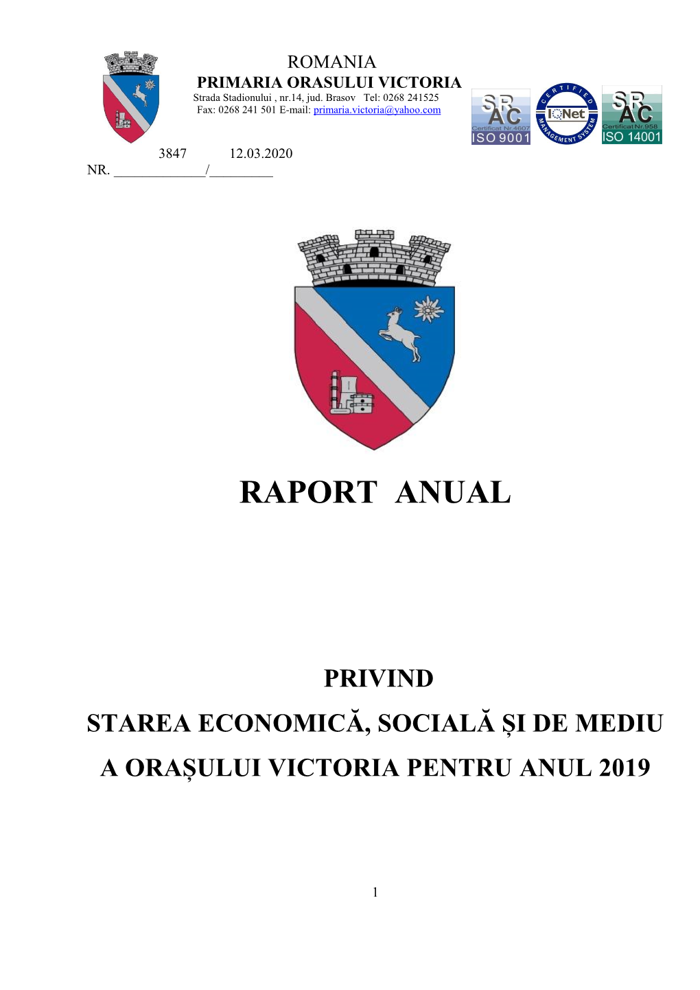 Raport De Activitate Primar 2019