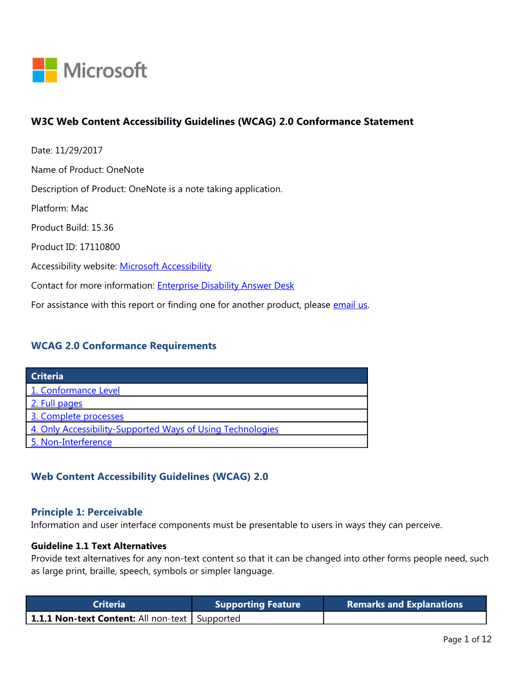 W3C Web Content Accessibility Guidelines (WCAG) 2.0 Conformance Statement s7