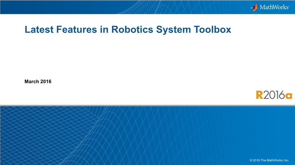 Latest Features in Robotics System Toolbox