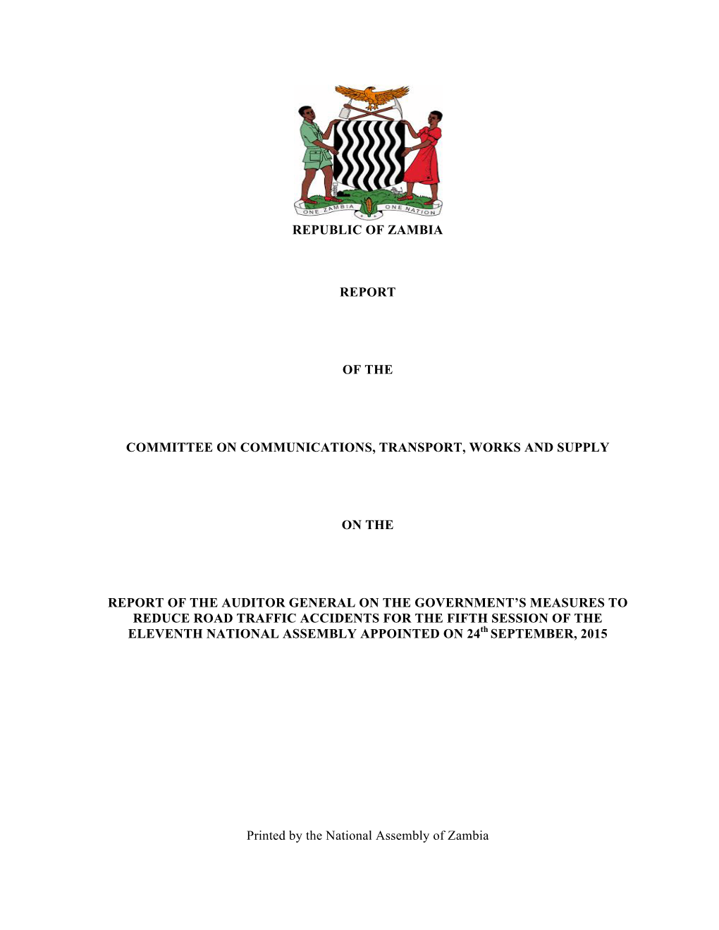Report on the Report of the Auditor General