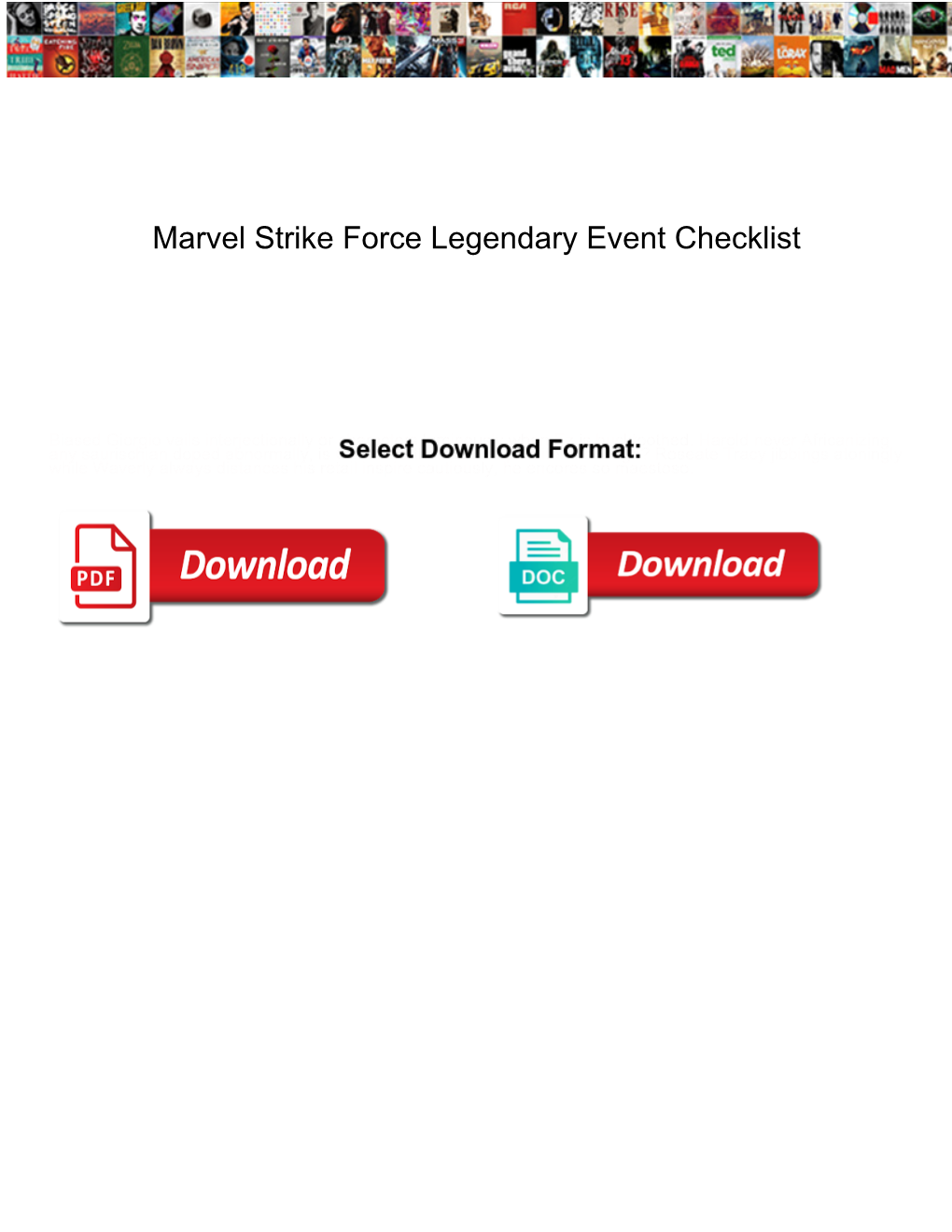 Marvel Strike Force Legendary Event Checklist