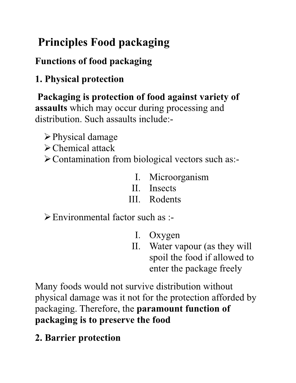 Principles Food Packaging Functions of Food Packaging 1