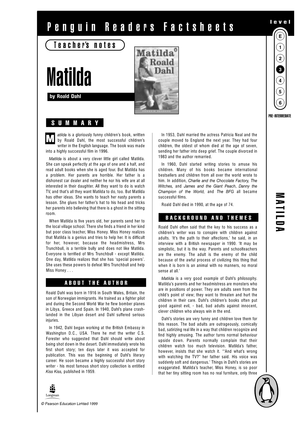 Matilda 4 5 by Roald Dahl 6