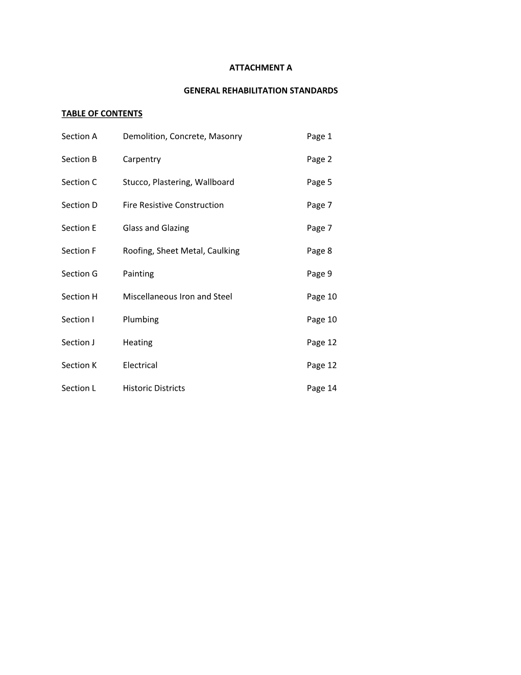 Attachment a General Rehabilitation Standards