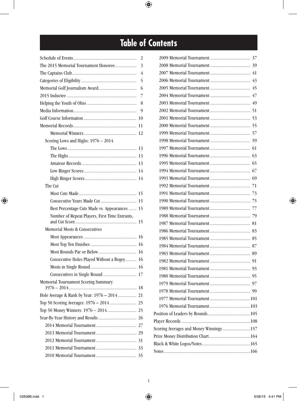 Table of Contents