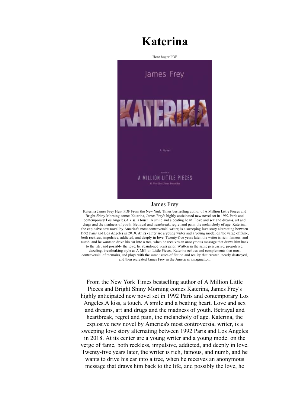 Katerina James Frey Bog PDF Epub